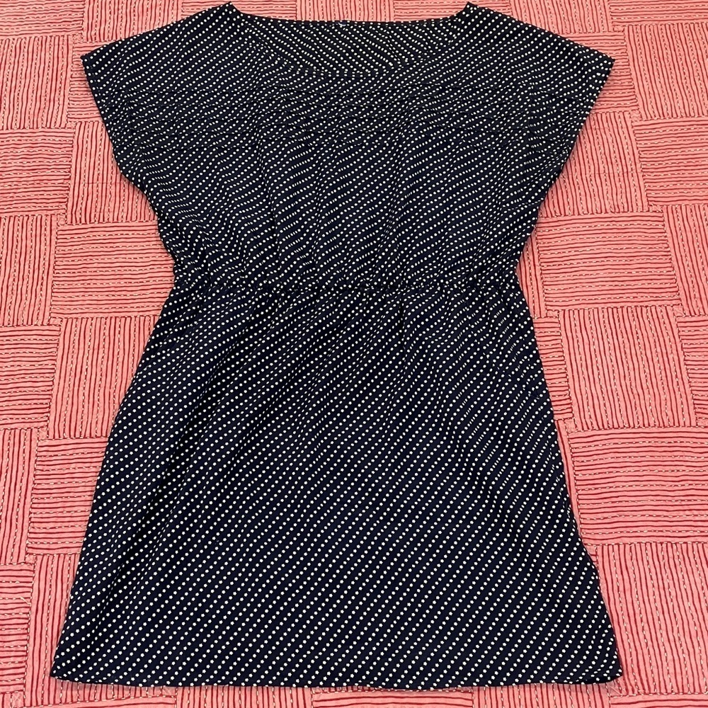Navy & White Star print Mini Dress with pockets made in USA